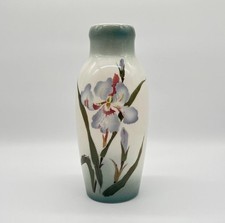 Antike Jugendstil Keramik Vase um 1920 Spritzdekor Landhaus Stil Floral Blumen
