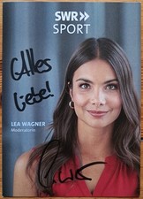 Lea Wagner Orig Autogramm signiert Moderation Sport sexy - AK