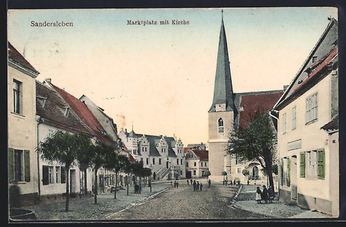 Sandersleben marktplatz mit - sandersleben,,