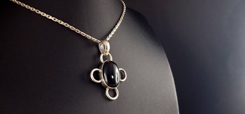 Anhänger silber 925 onyx - 925,