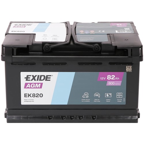 Exide start stop ek820 agm - start-stop, 12v