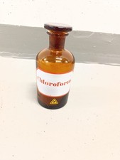 Apothekerflasche, alt mit Schliff-Stopfen CHLOROFORM Separanda emailliert