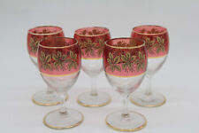 Weingläser 5er Set Zwiesel Schnapsgläser rubinrot Goldrand Weinblätter gold