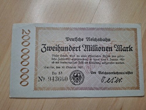 Banknote reichsbahn 200 - banknote,