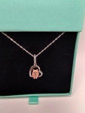 Pommerscher Hund S925 Sterling Silber Rosegold Anhänger Halskette 40-45 cm Damen