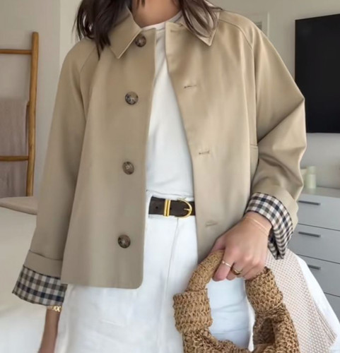 Trenchcoat kurzmantel jacke - trenchcoat,