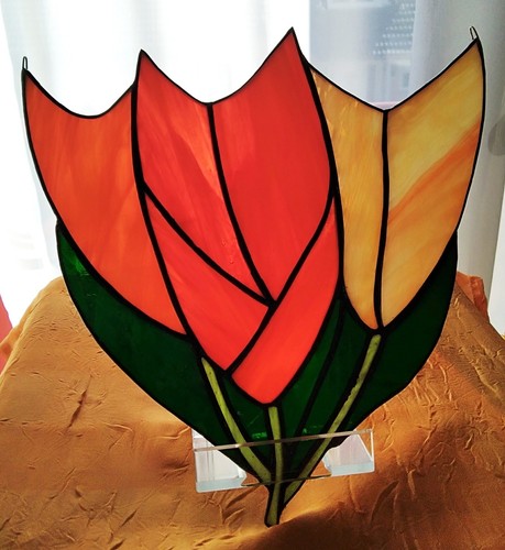 Tiffany fensterbild tulpen - fensterbild,