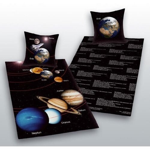 Sonnensystem bettwäsche glatt - bettwäsche,