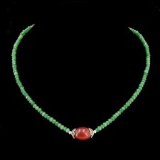 Smaragd-Halskette mit Karneol