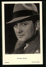 Ansichtskarte Schauspieler Gustav Knuth mit Hut und Krawatte 