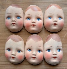 6 alte Masken Puppengesichter