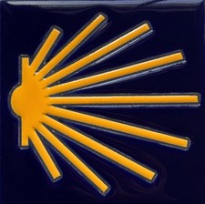 Keramik-Kachel Jakobsmuschel - Jakobsweg Pilgerweg Andenken Souvenir