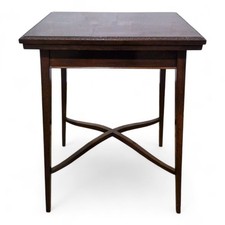 Antiker viktorianischer Mahagoni Konsolentisch - Turn Over Top Spieltisch - geschnitzt