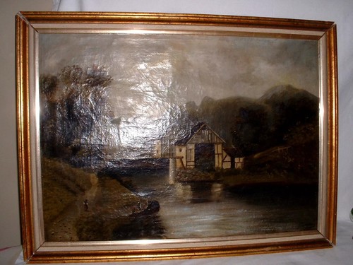 ölgemälde wassermühle am - Ölgemälde,