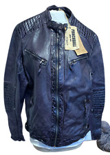 Lederjacke Lammleder Bikerjacke Lammnappa Anthrazit Punchball Herren Größe: 50