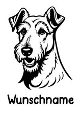 Autoaufkleber / Sticker /  mit Wunschname personalisiert - Airedale Terrier 01