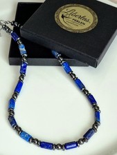 Lapislazuli/Hämatit Halskette