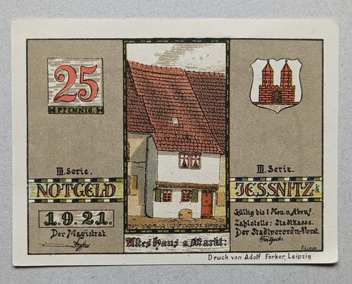 Notgeld stadt jeßnitz - notgeld,