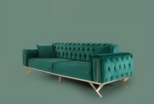 Grüne Chesterfield Couch