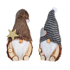 Deko Wichtel Snorre Jonte 2er Set Figuren Baumscheiben Deko 30 cm - Wie neu