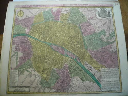 Paris anno 1760 stadtplan - paris, 1760,