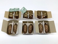 6 Weihnachtskugeln / Tannenzapfen / Eicheln / Glas / Christbaum / Weihnachtsbaum