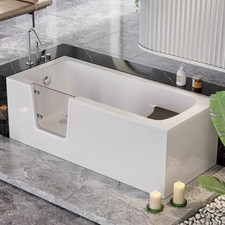 Seniorenbadewanne  Rechteck Badewanne 170x75  mit Tür Ablauf  VIEGA Schürze