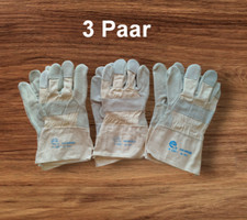 3x Bauhandschuhe Handschuhe Arbeitshandschuh Rindkernspaltleder Garten Gr. 10,5