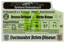 Ticket BL Borussia Dortmund - Werder Bremen 1986/87