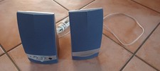 Aktivlautsprecher Lautsprecher Boxen Speaker Stereo Silber Blau PC Computer