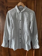 Bluse closed Gr. S Zeitungsprint weiß schwarz 100% Seide