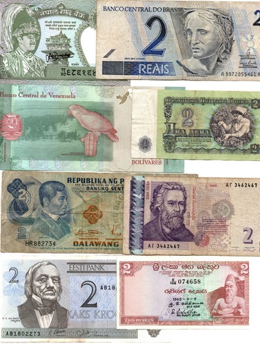 Banknoten mit 2er werten - mit,