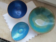 Tolle EMAILLE SCHALEN Emaille-Schälchen verschiedene Farben rund