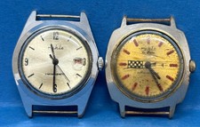 Ruhla Armbanduhr Herren 2x Uhr RUHLA DDR Aufzug mechanisch DEFEKT für BASTLER