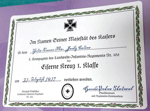 Eiserne kreuz klasse - eiserne, 1