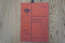 HANOMAG Radschlepper Betriebsanleitung Typ R27 86 Seiten 1955