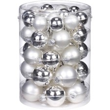 Weihnachtskugeln Frosty Silver