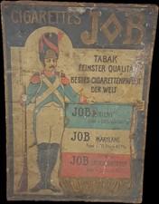 Antik Blechschild soldat ca. 1845 mit werbemotiv der Marke Job