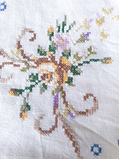 Schöner Tischdecke  Blumen Kreuzstich Tischdecke 81 x 81 cm Kreuzstich Decke