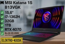 MSI Katana 15 B13VGK - 15,6"  i7-13620H - 32GB 1TB RTX 4070 Pc Gaming Laptop OVP