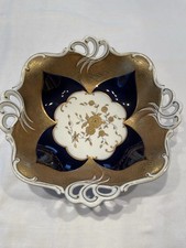 Wunderschöne seltene Ajourarbeit Porzellanschale Graf von Henneberg ,Kobalt Gold