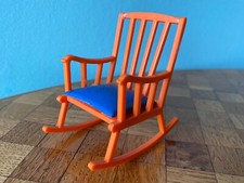 Stuhl Schaukelstuhl orange Rülke  Puppenstube Puppenhaus 1:12 dollhouse chair