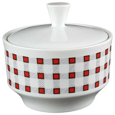 Zuckerdose Winterling Kirchenlamitz Karo rot schwarz