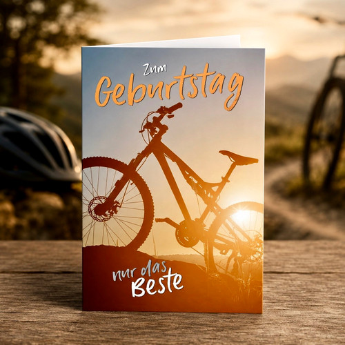 Biker geburtstagskarte fahrrad - geburtstagskarte,