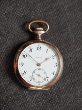 tolle Favor Taschenuhr 800er Silber teilvergoldet 47mm, läuft (7)