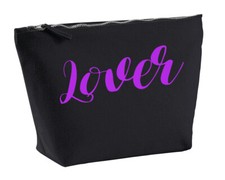 Lover Make Up Toiletriy Bag In Black Colour Purple Makeup