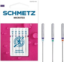SCHMETZ - 5 Nähmaschinennadeln Microtex - 130/705 H-M - Nadeldicke: 60/8-80/12