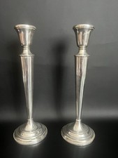 Paar Silber Leuchter Kerzenständer Lunt Sterling Silber USA Art Deco Stil