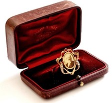 Antike Jugendstil Fotobrosche Brosche Rahmen Perlen Double um 1910 Z712