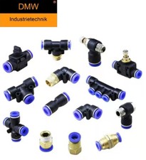 Pneumatik Steckverbinder Druckluft Steckverschraubung wie IQS FESTO Schlauch+PU
